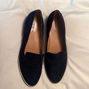 Navy suede flats